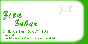 zita bobar business card